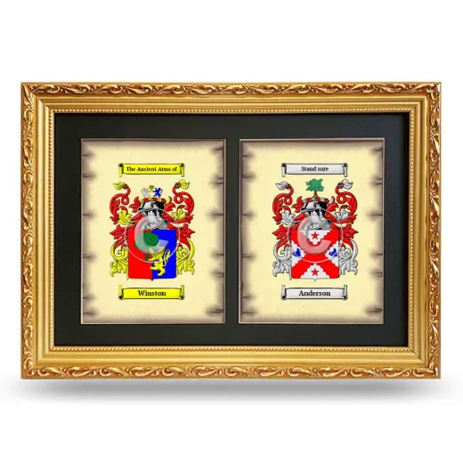 Double Coat of Arms Framed - Gold