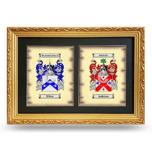 Double Coat of Arms Framed - Gold