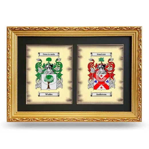 Double Coat of Arms Framed - Gold