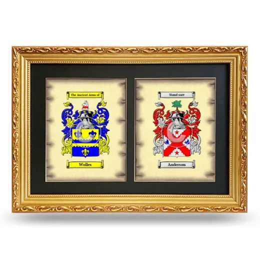 Double Coat of Arms Framed - Gold