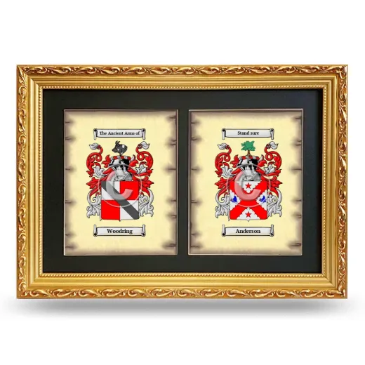 Double Coat of Arms Framed - Gold