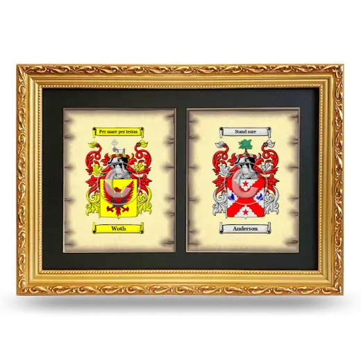 Double Coat of Arms Framed - Gold