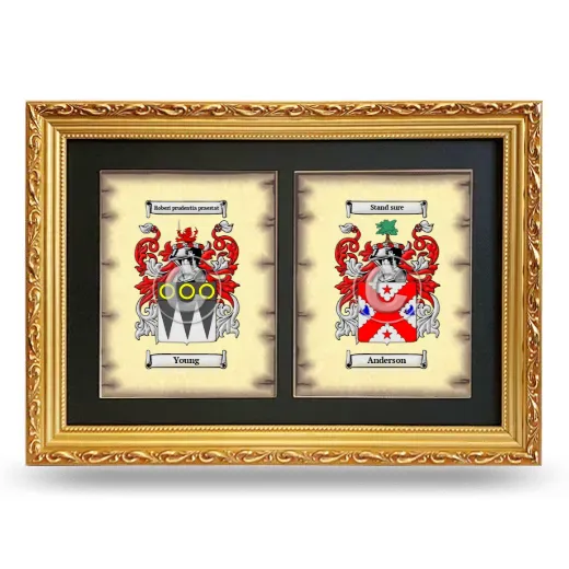 Double Coat of Arms Framed - Gold