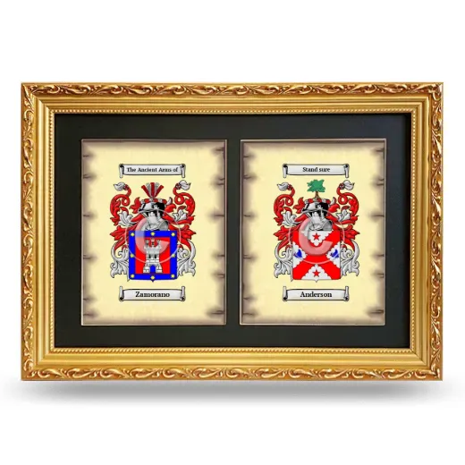 Double Coat of Arms Framed - Gold