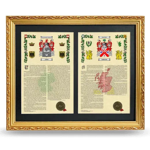 Double Armorial History Framed - Gold