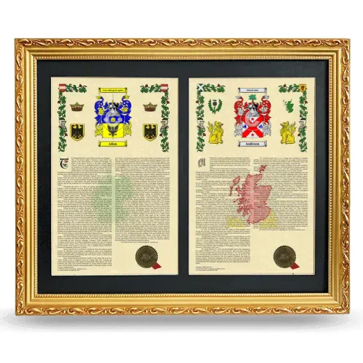 Double Armorial History Framed - Gold