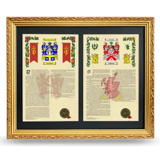 Double Armorial History Framed - Gold