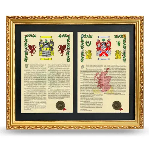 Double Armorial History Framed - Gold