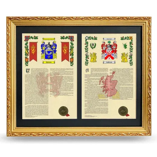 Double Armorial History Framed - Gold