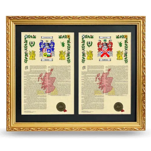 Double Armorial History Framed - Gold