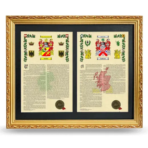 Double Armorial History Framed - Gold