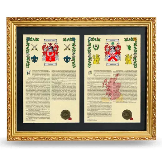 Double Armorial History Framed - Gold