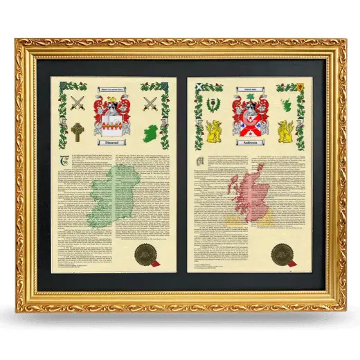 Double Armorial History Framed - Gold