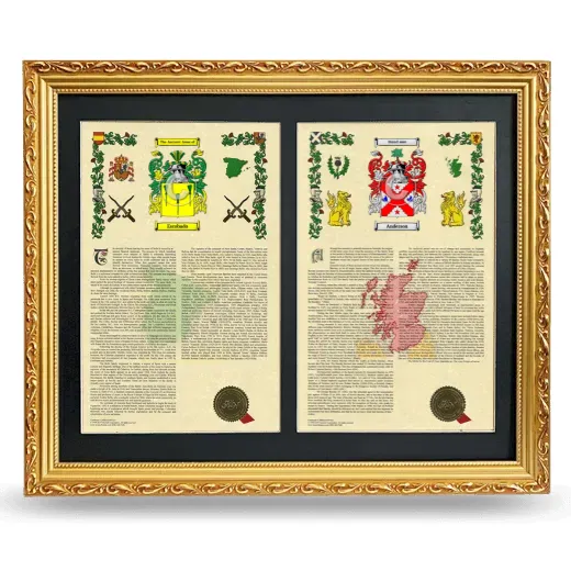 Double Armorial History Framed - Gold