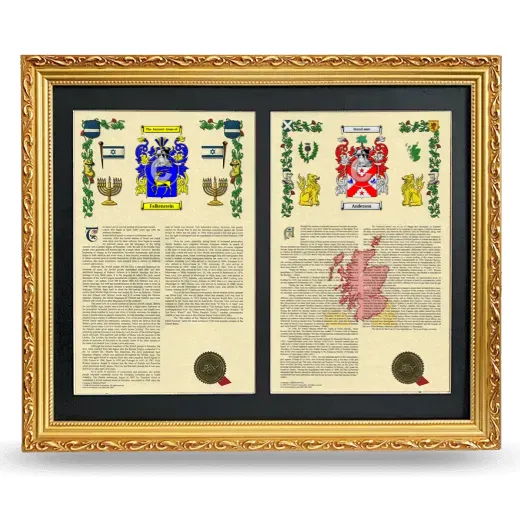 Double Armorial History Framed - Gold