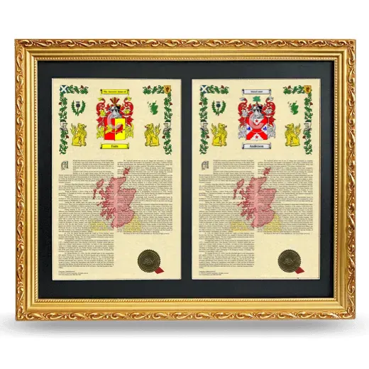 Double Armorial History Framed - Gold