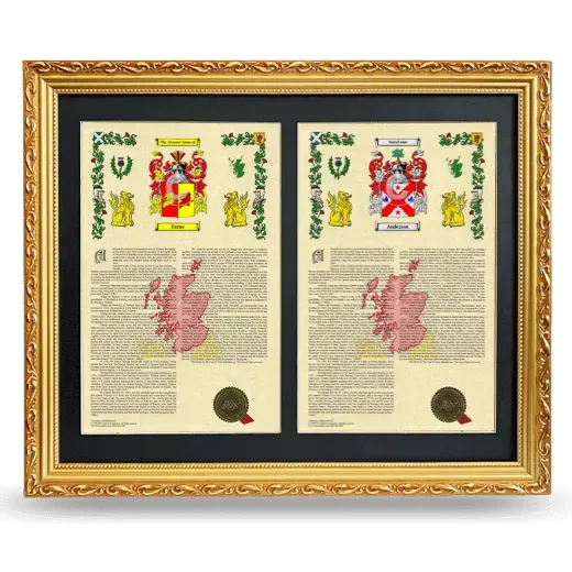 Double Armorial History Framed - Gold