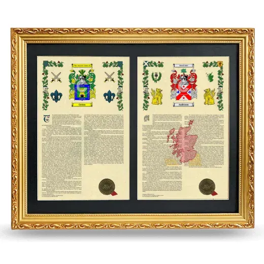 Double Armorial History Framed - Gold