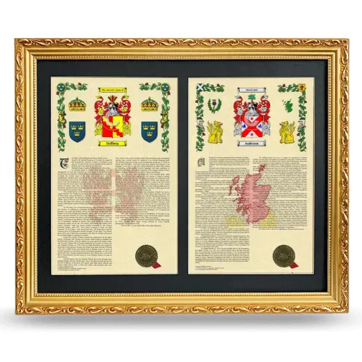 Double Armorial History Framed - Gold
