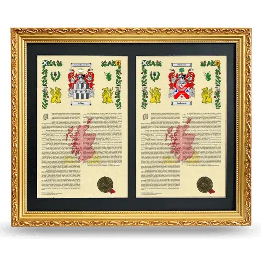 Double Armorial History Framed - Gold
