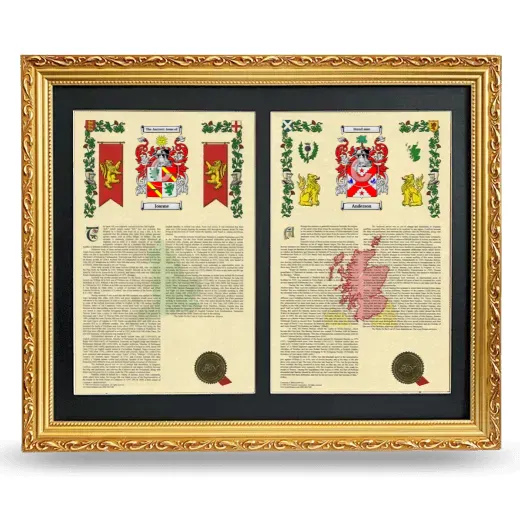 Double Armorial History Framed - Gold