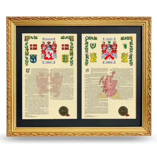 Double Armorial History Framed - Gold