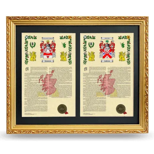 Double Armorial History Framed - Gold