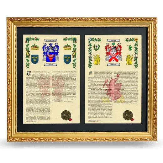 Double Armorial History Framed - Gold