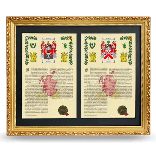 Double Armorial History Framed - Gold