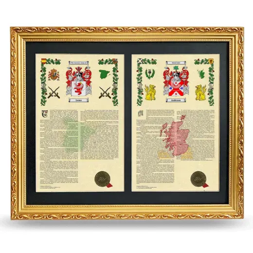 Double Armorial History Framed - Gold