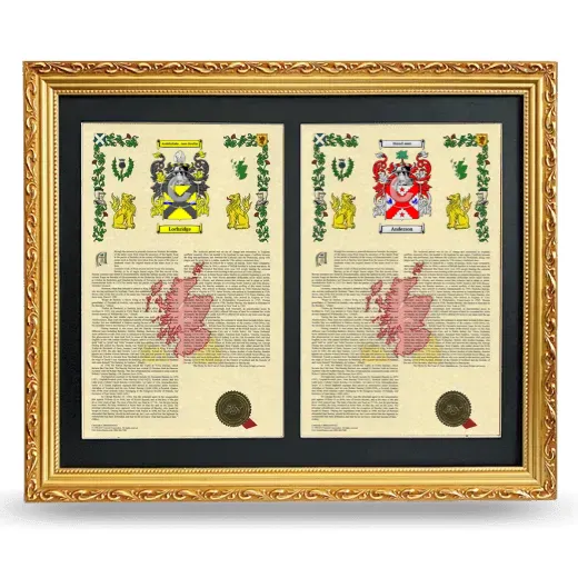 Double Armorial History Framed - Gold