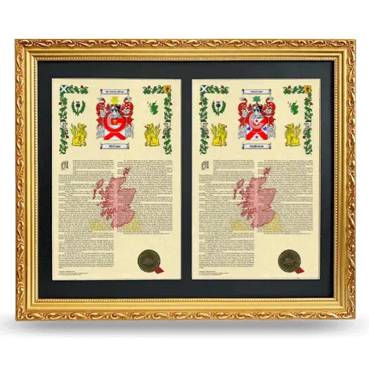 Double Armorial History Framed - Gold