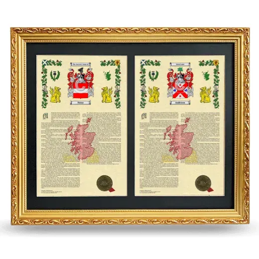 Double Armorial History Framed - Gold