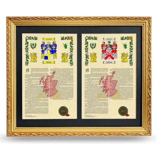 Double Armorial History Framed - Gold