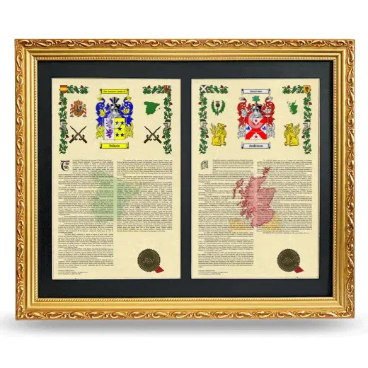 Double Armorial History Framed - Gold