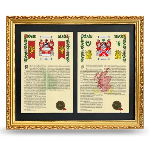 Double Armorial History Framed - Gold