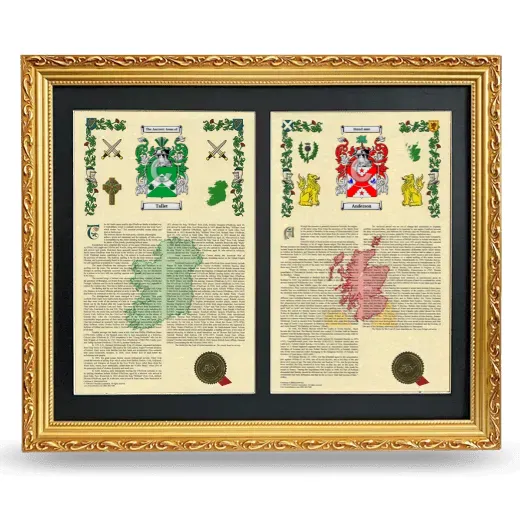 Double Armorial History Framed - Gold
