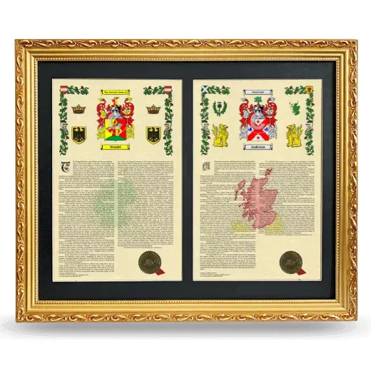 Double Armorial History Framed - Gold