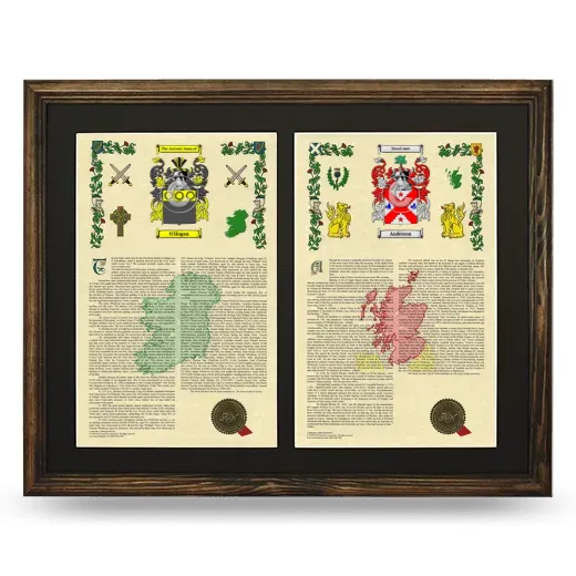 Double Armorial History Framed- Brown