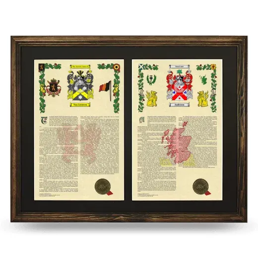 Double Armorial History Framed- Brown