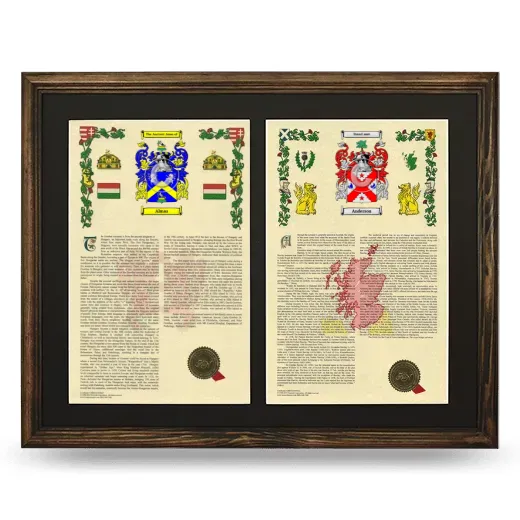 Double Armorial History Framed- Brown