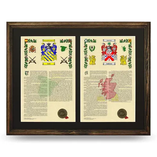 Double Armorial History Framed- Brown