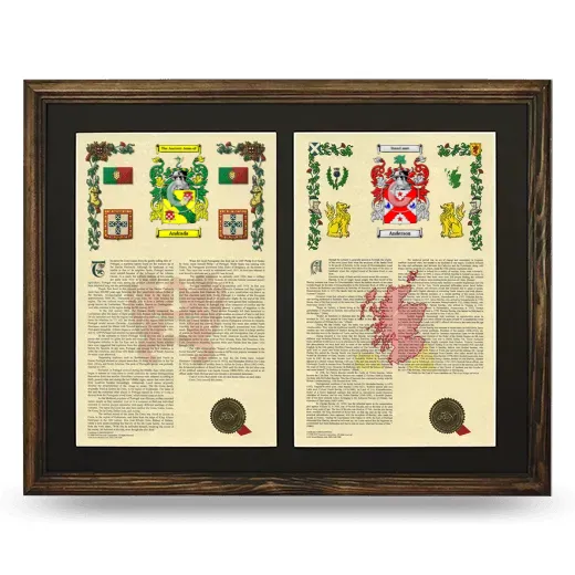 Double Armorial History Framed- Brown