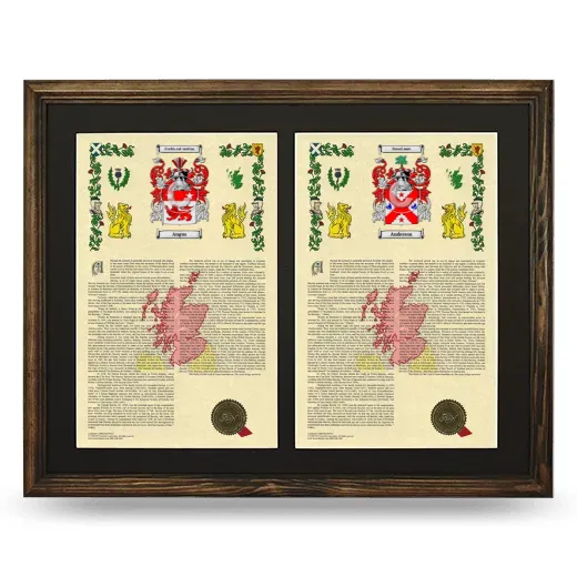 Double Armorial History Framed- Brown