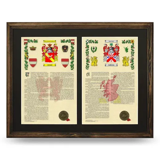 Double Armorial History Framed- Brown