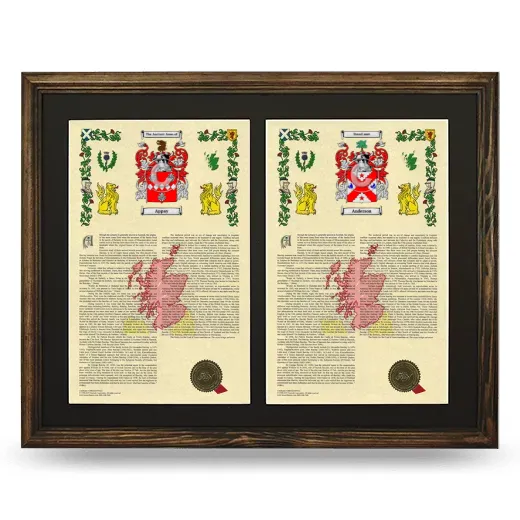 Double Armorial History Framed- Brown