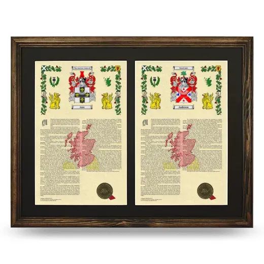 Double Armorial History Framed- Brown