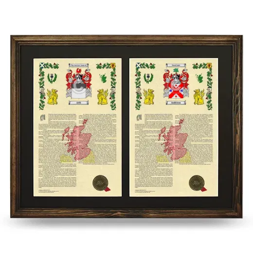 Double Armorial History Framed- Brown