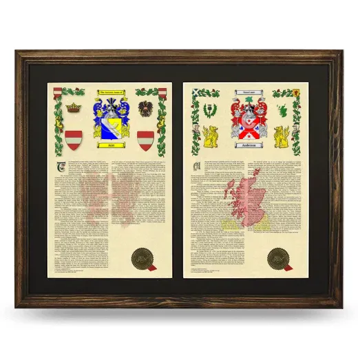 Double Armorial History Framed- Brown