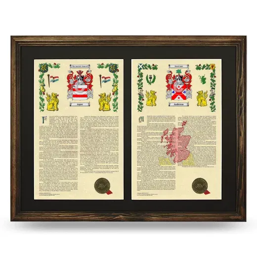 Double Armorial History Framed- Brown